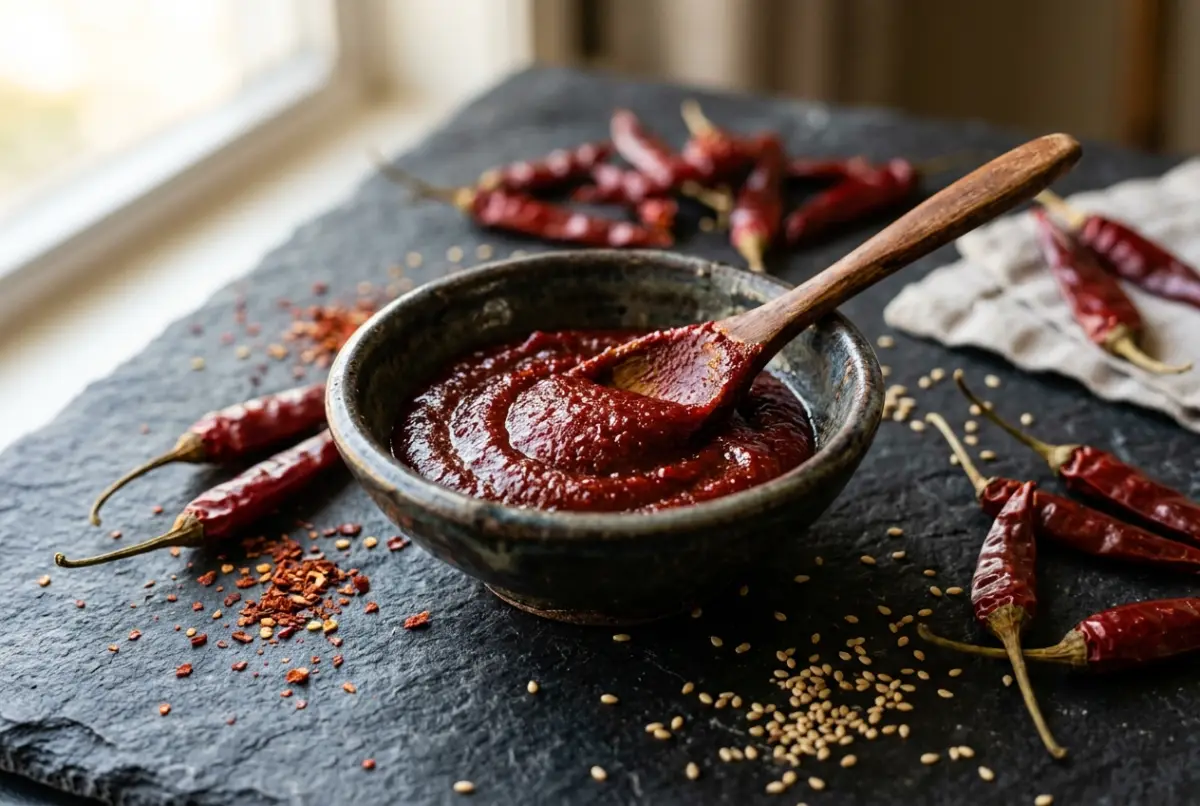 Gochujang – dunkelrote fermentierte koreanische Chilipaste